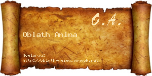 Oblath Anina névjegykártya